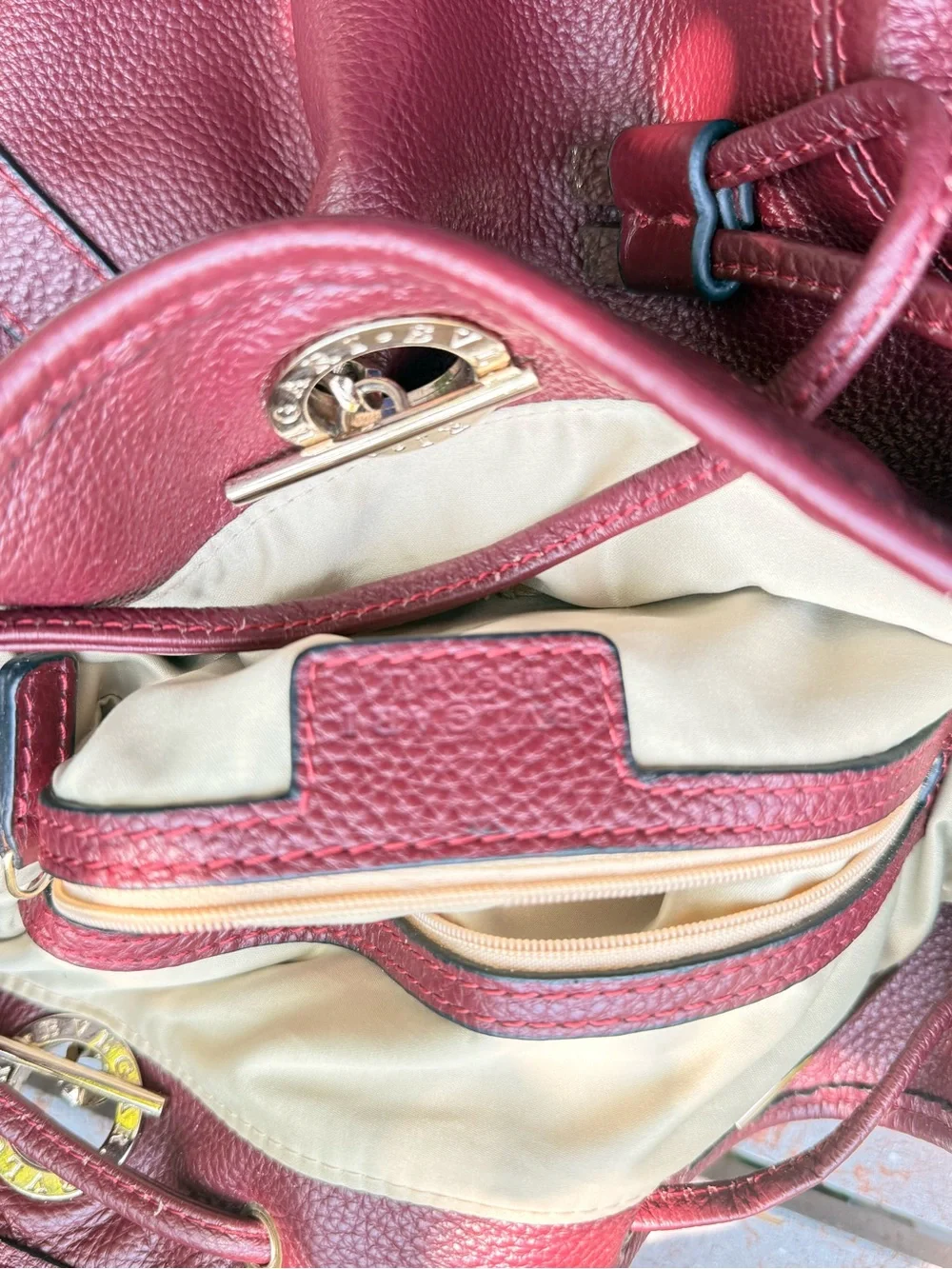 LEATHER  Women's Red Leather Chain-Handle Tote Bag